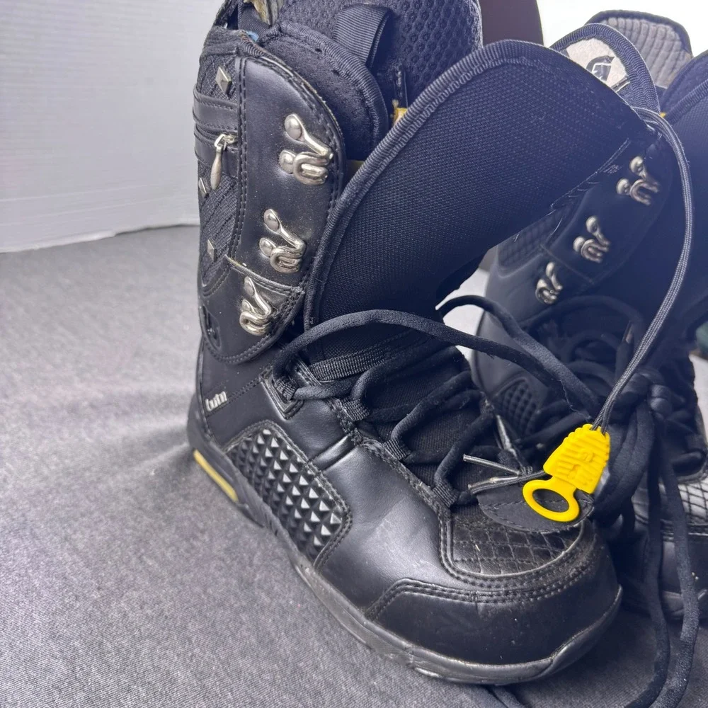Burton Sapphire Snowboard Boots Womens 8 Black Studded Quilted Lace Up 25 JPN‎